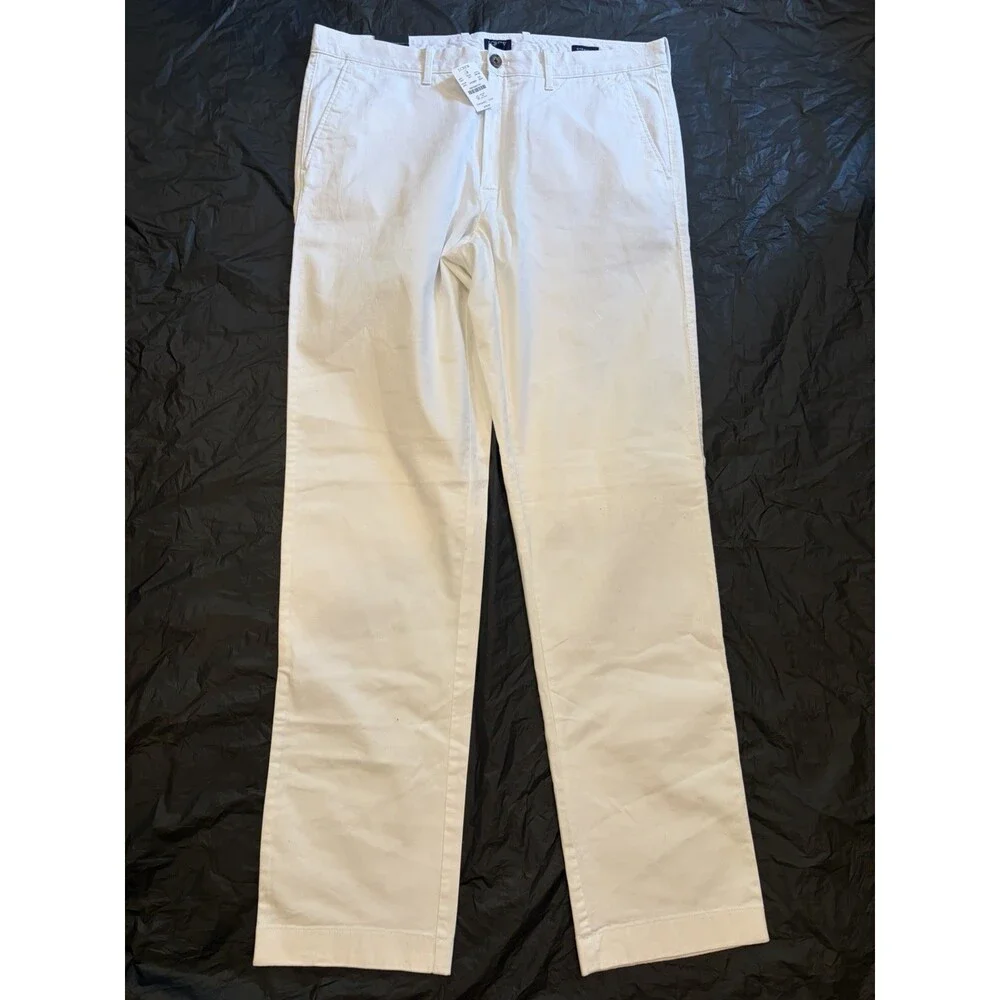 J. Crew Pants Men's Size 36x34 White Straight Flex